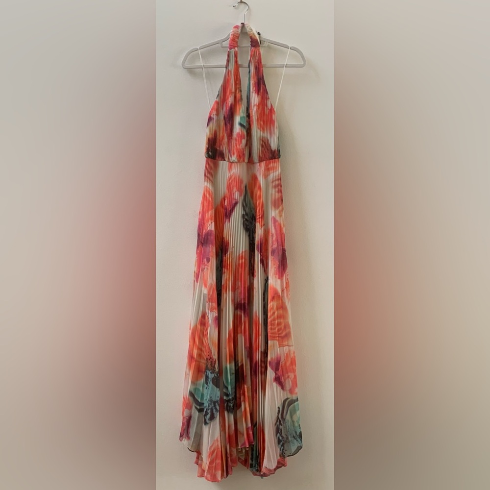 Alice & Olivia Pleated Halter Maxi Dress - Picture 2 of 10